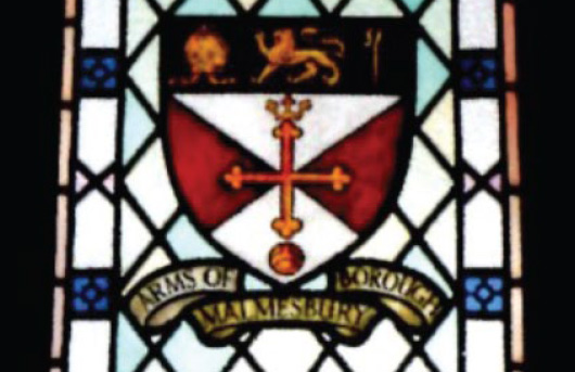 Modern Town Crest – stained glass window in Town Hall 1949