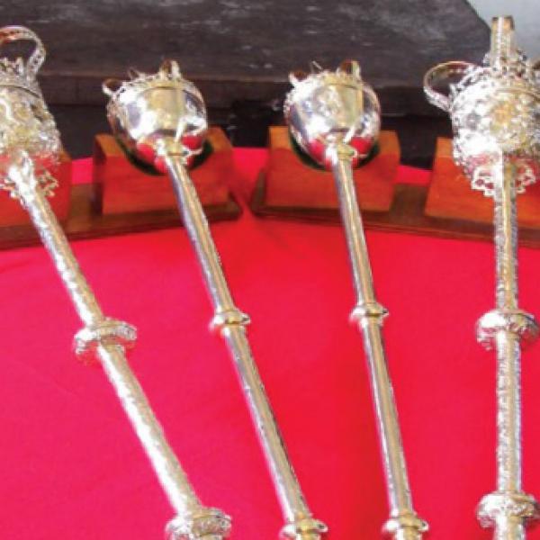 4 maces used on ceremonial occasions