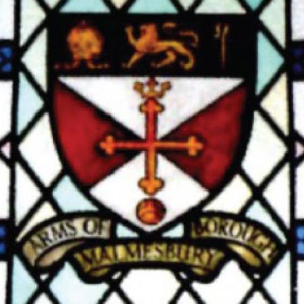 Modern Town Crest – stained glass window in Town Hall 1949